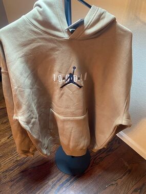 Jordan Hoodie in Camel Brown with Black Logo